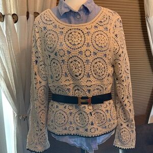 Elegant Cream Lace Women's Top